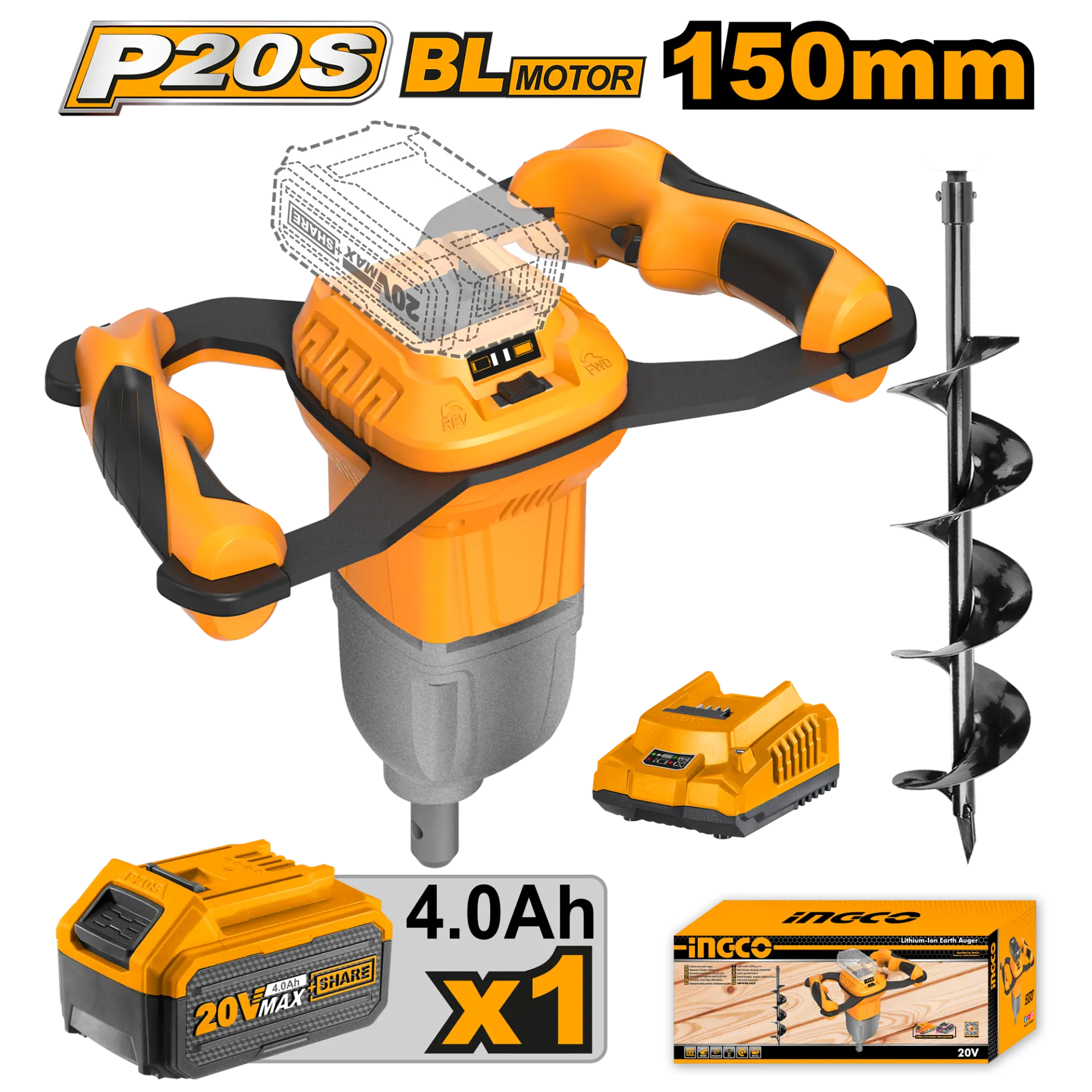Gradina & gospodarie - Motoforeza 20V cu 1 Acumulator 4Ah