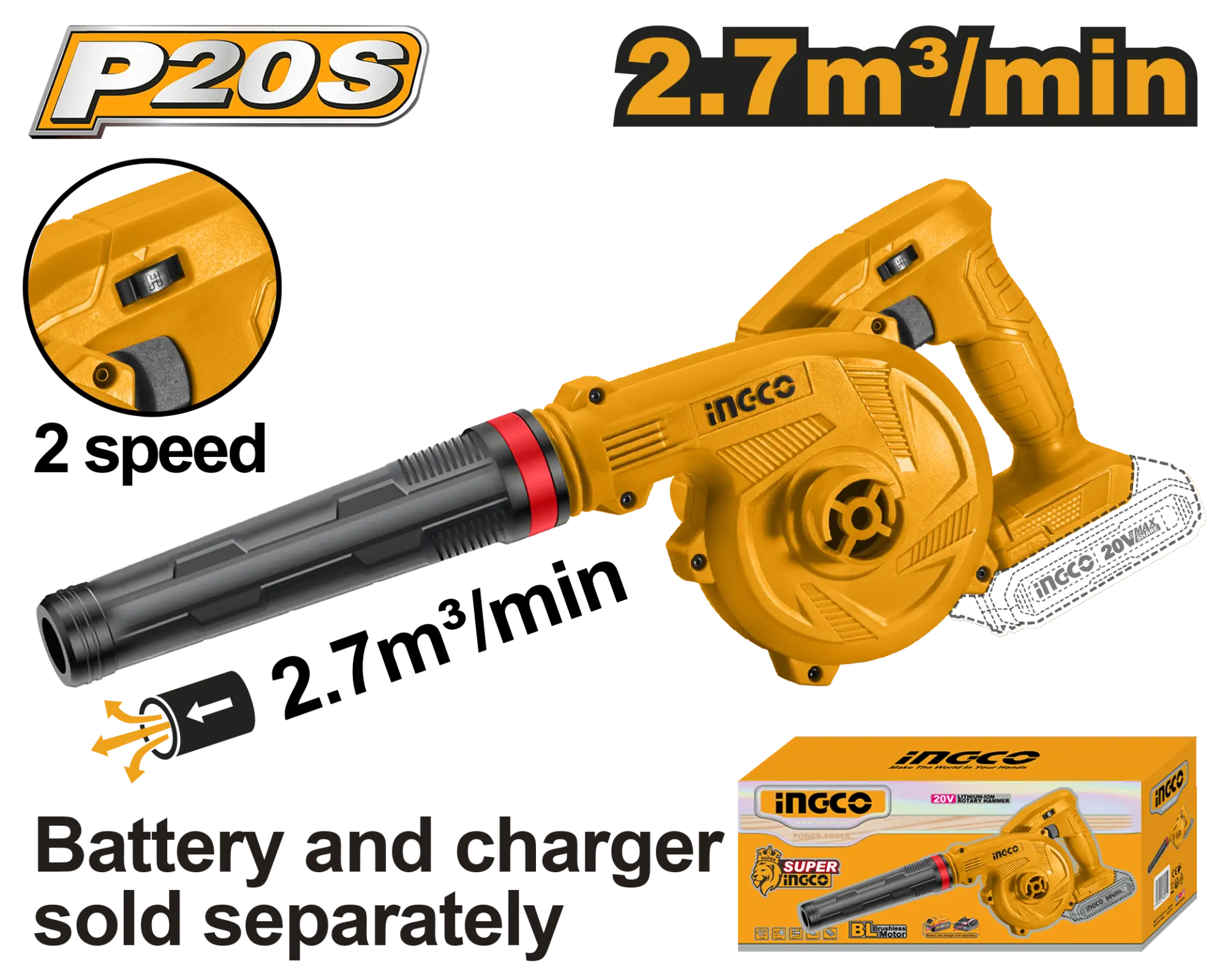 Suflante si aspiratoare frunze - Suflanta Frunze 20V Mica Tip Turbina fara Acumulator si incarcator