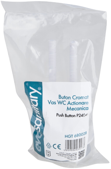 Accesorii vase de toaleta - Buton Cromat Vas WC - Actionare Pneumatica