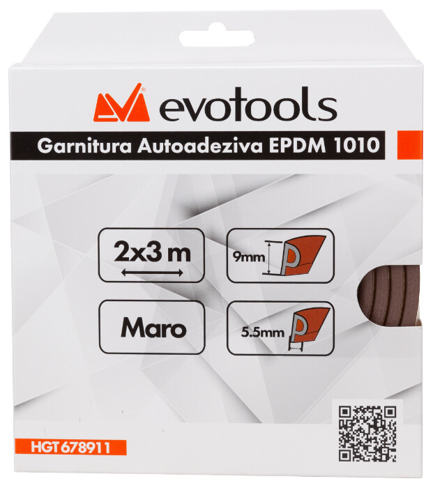 Garnitura Autoadeziva EPDM 1010 Profil P 2x3 m - Latime 9 mm Grosime 5.5 mm [1]