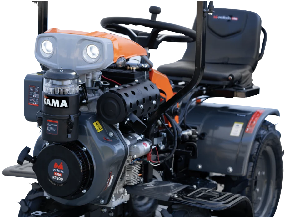 Minitractoare - Motocultor Ride-On (Minitractor) 4x4 R1200 Evotools PLUS Motor Diesel KAMA Pornire Electrica - Putere 12 cp