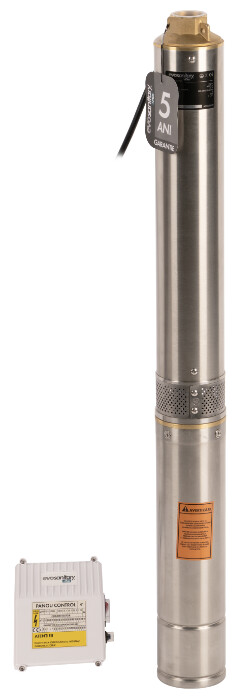 Pompe submersibile apa curata - Pompa Submersibila Inox 750W Centrifugala 12 Turbine Panou de Comanda Rezistenta Sporita la Nisip Evosanitary Plus