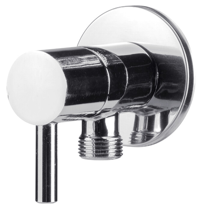 Sanitare - Robinet Coltar Nichelat cu Cap Armatura Ceramic 1001 - Diametru intrare 1/2 inch Diametru iesire 3/8 inch