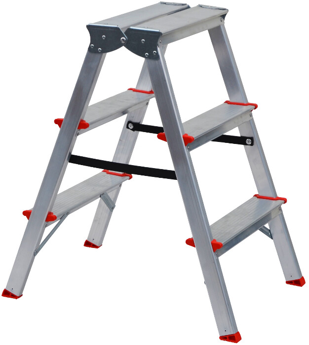 Utilaje pentru constructii - Scara Aluminiu Dubla 1167 - Inaltime platforma 109 cm Nr. Trepte 5 Lungime Tronson 117 cm
