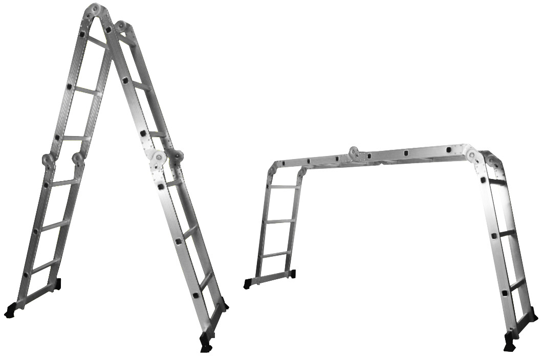 Scari, platforme si schele - Scara Aluminiu Multifunctionala - Inaltime 1-3.5 m Nr. Trepte 12+2