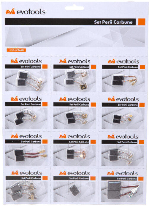 Accesorii scule si unelte electrice - Set Perii Colectoare pentru electrice Evotools - 10 Buc