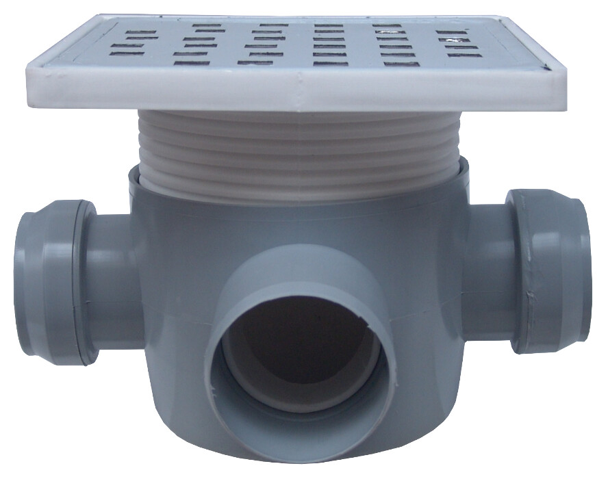 Sisteme de scurgere - Sifon Pardoseala Patrat cu Inaltator SL 2 Intrari 90 grade SP-H75-160-3