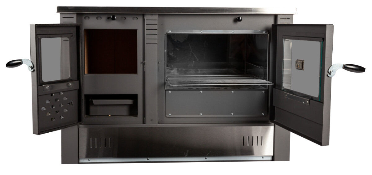 Lichidare Stoc - Soba de Gatit pe Lemne cu Plita si Cuptor din Inox