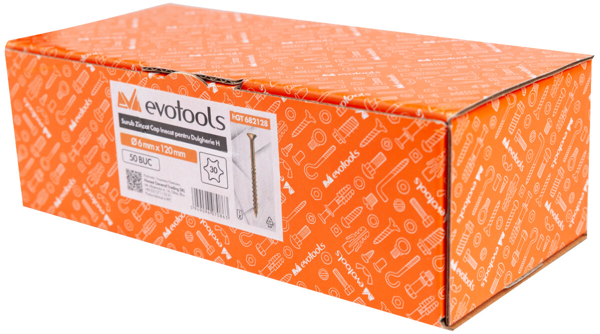 Surub Zincat Cap Inecat pentru Dulgherie H cu cap hexagonal - Tip Torx40 [4]