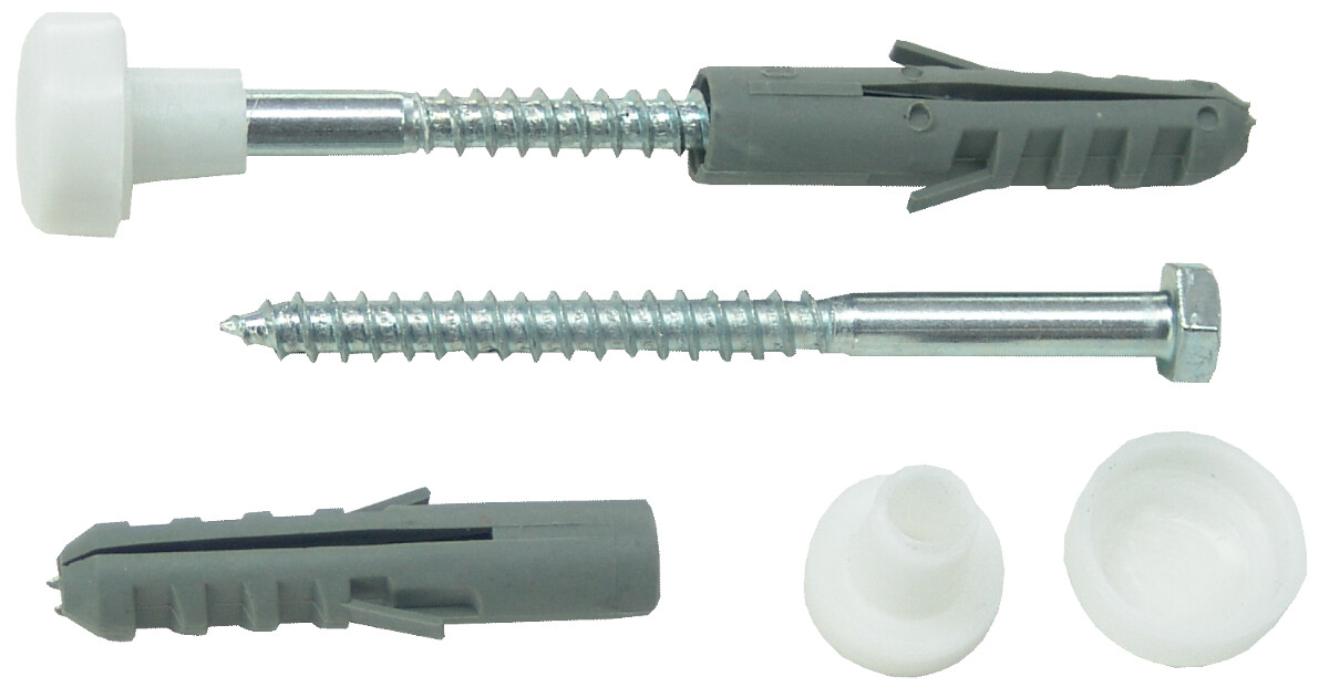 Sanitare - Suruburi Fixare WC Alb 2 Pcs - Diametru suruburi 6 mm Lungime suruburi 75 mm